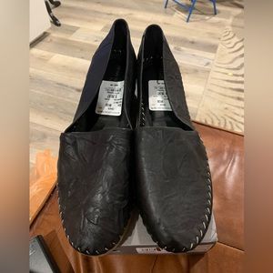 Adam Tucker black soft leather flares size 13